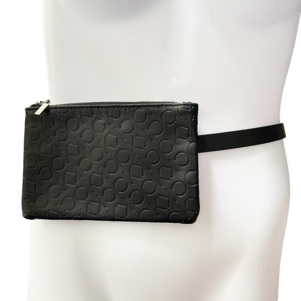 Calvin Klein CK Embossed Logo Vegan Leather Belt Bag Crossbody Size LG/XL NWOT